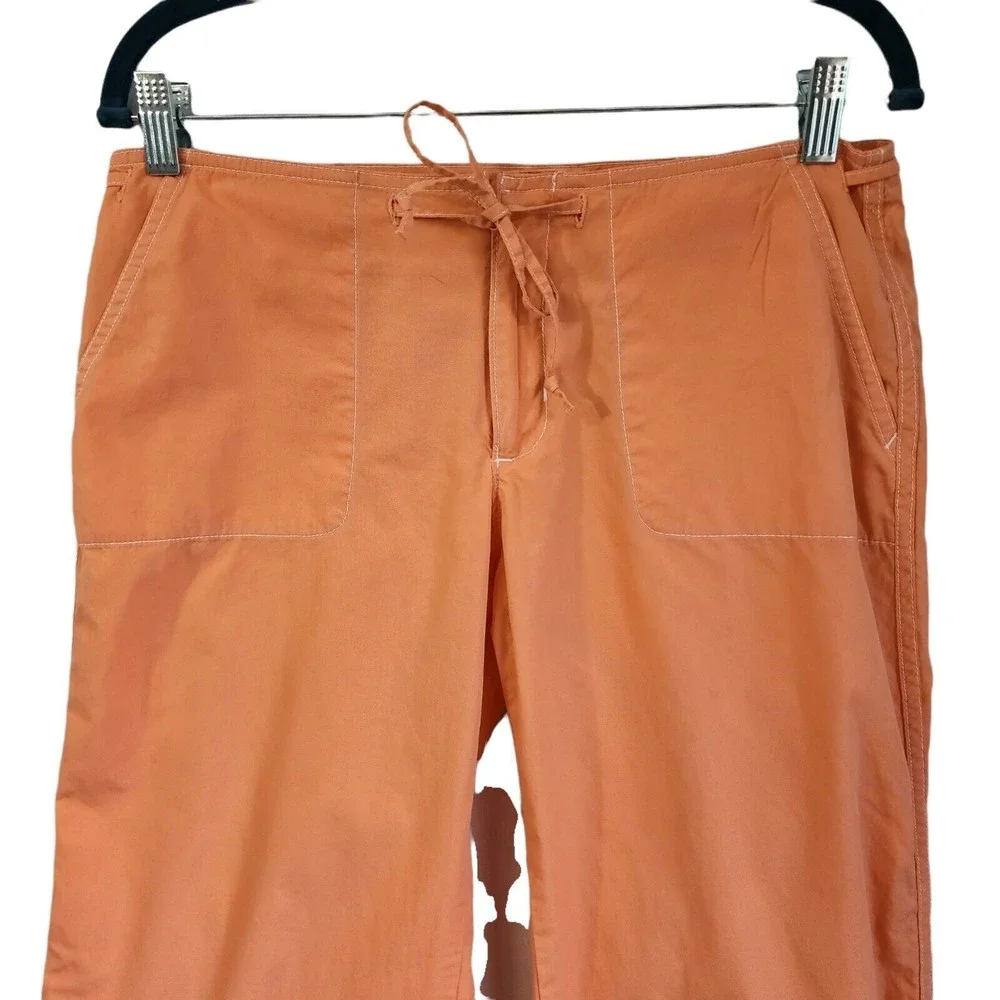 A&F ABERCROMBIE & FITCH Women's Sz 4 Orange/Peach Drawstring Cargo Capri Pants - Picture 4 of 12
